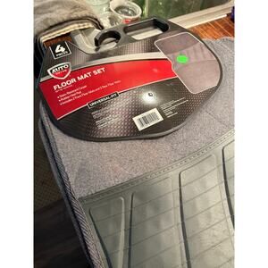 Auto Floor Mat Set – 4 Pieces, Universal Fit, Grey - Brand New